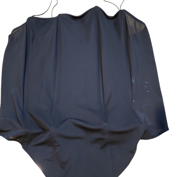 Good American Black Mesh Panel Corset Thong Bodysuit Size 6 - Picture 2 of 5